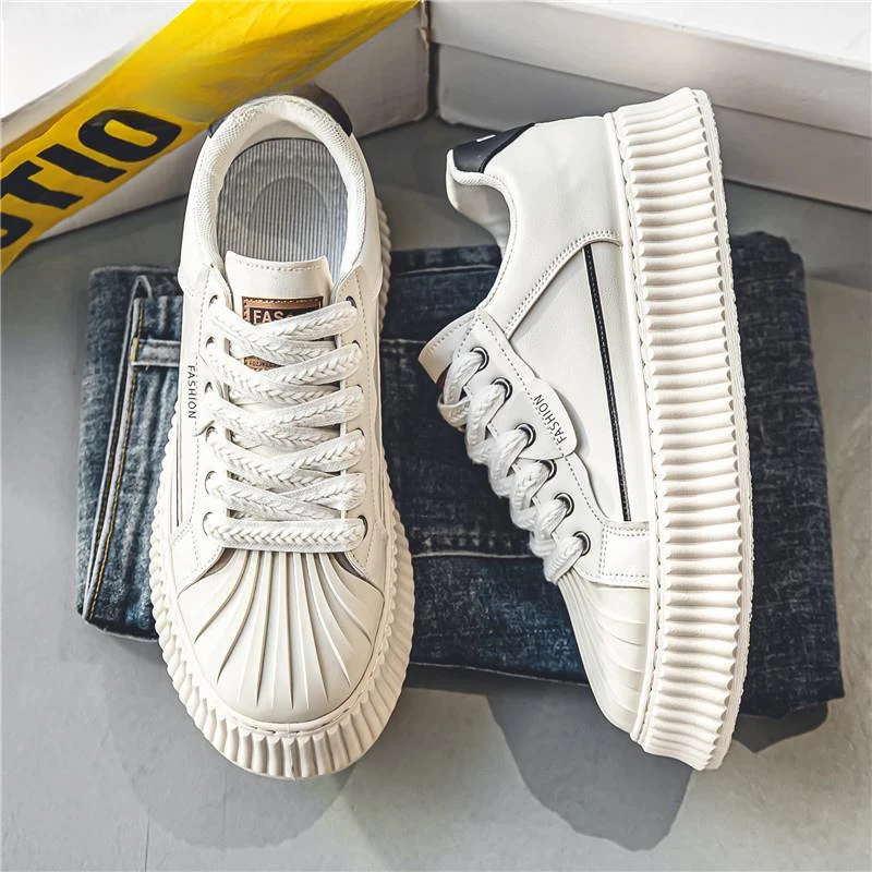 淳启贝壳头男鞋2025新款秋季百搭休闲板鞋青少年增高运动小白潮鞋