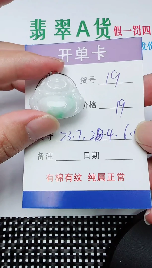 吊坠(赠链)银S925镶嵌翡翠19