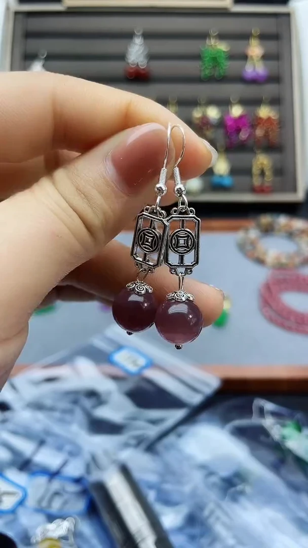 【闪购商品】玛瑙/玉髓耳饰银S925镶嵌172200