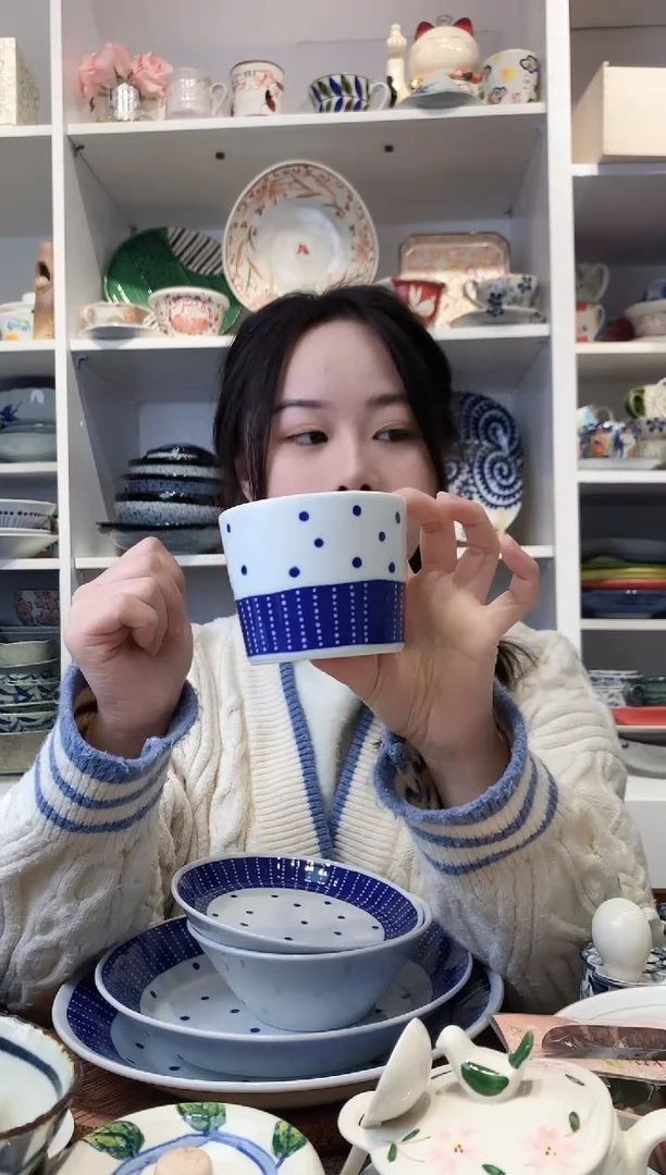 陶瓷美浓烧苍天猪口杯