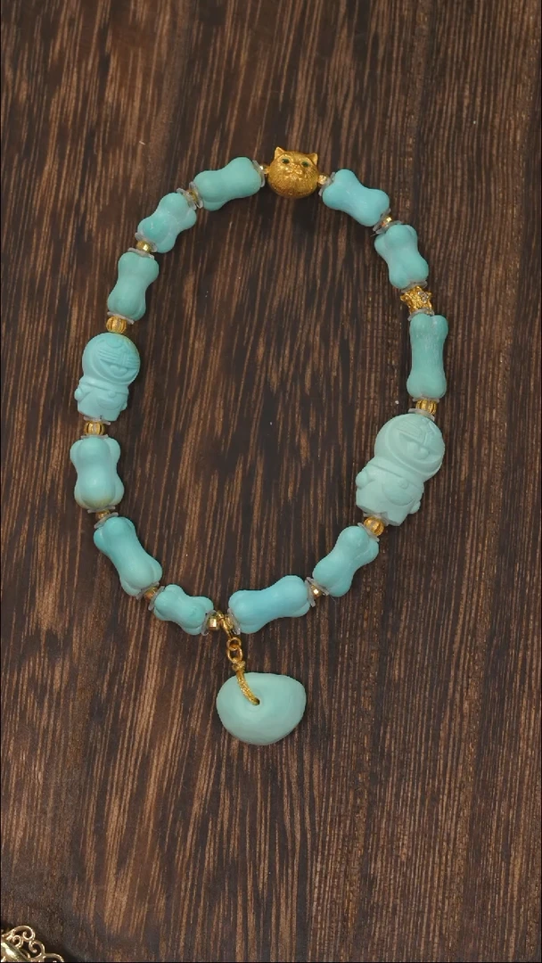 【闪购商品】绿松石手链18K金镶嵌1