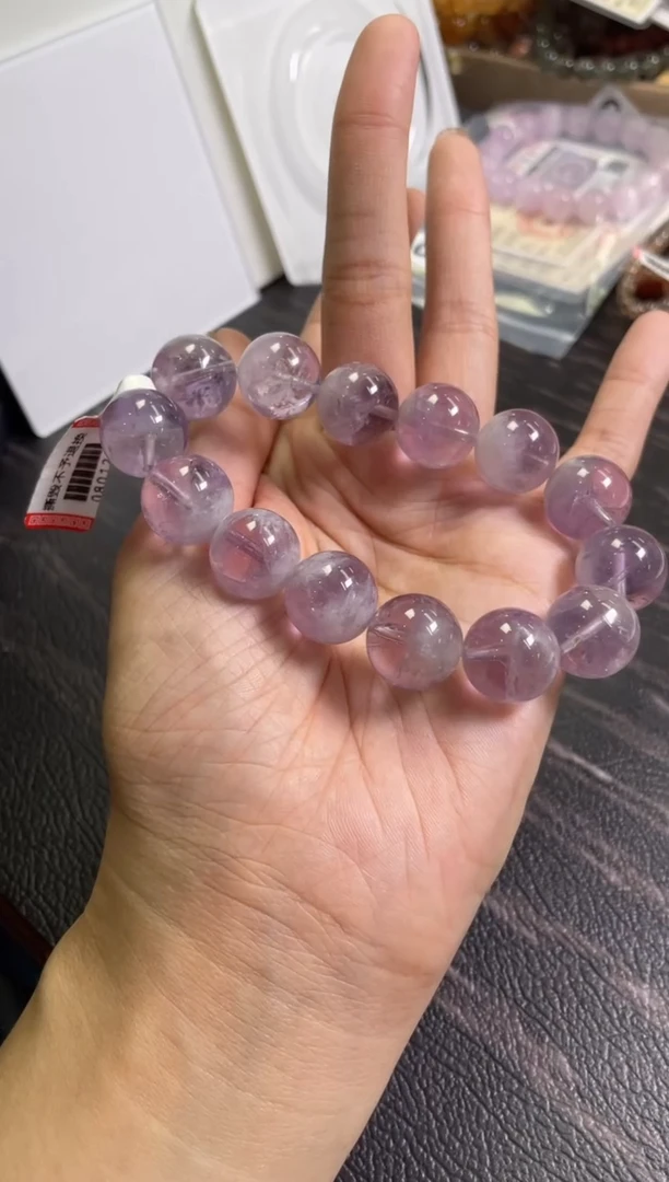 水晶手链未镶嵌15.5±/x-069【紫兔毛