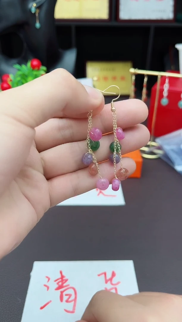 【闪购商品】玛瑙/玉髓耳钉银S925镶嵌339000