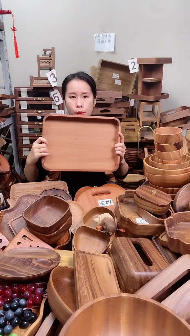 木 乌檀木圆角托盘36*26*5cm