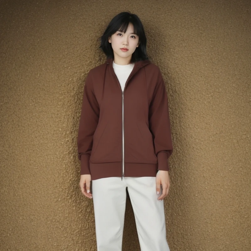 【文文外贸】拉链连帽开衫女士拼接春季韩版百搭休闲运动户外外套