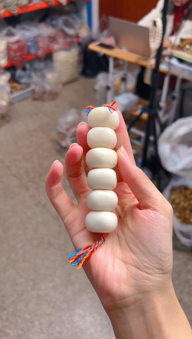 吊坠菩提根/象牙果粉色流苏白色棒棒糖