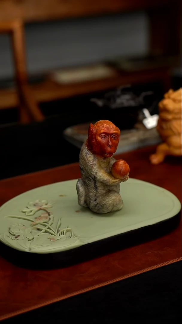 寿山石灵猴献宝茶宠