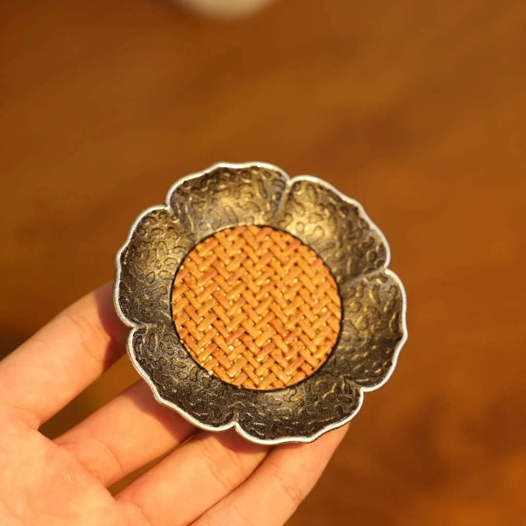 【半闲】 | 老锡复古藤编莲花杯垫