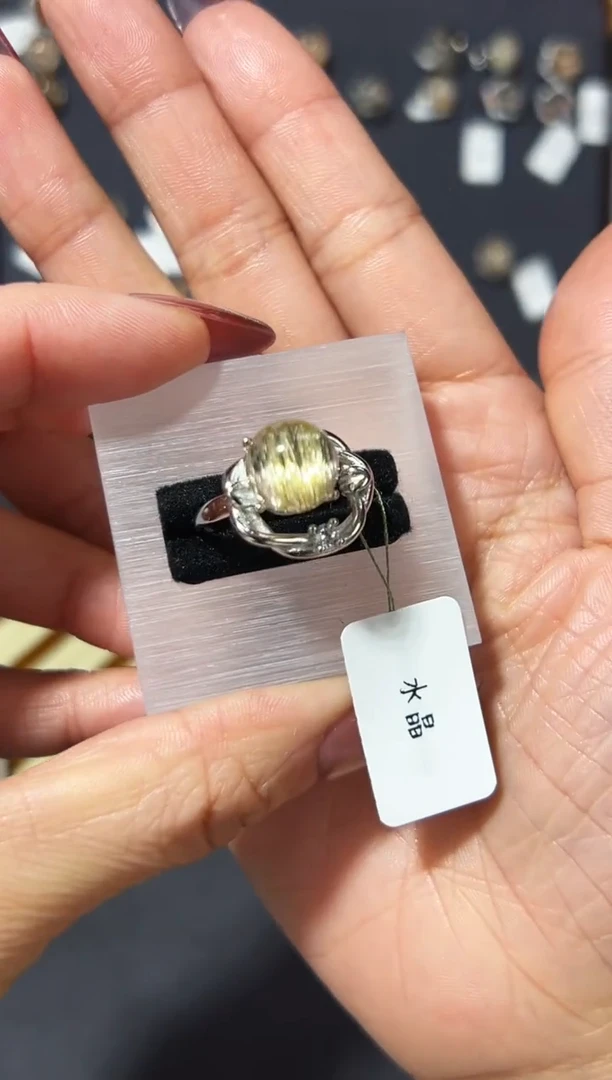 【闪购商品】水晶戒指银S925镶嵌发一（14）