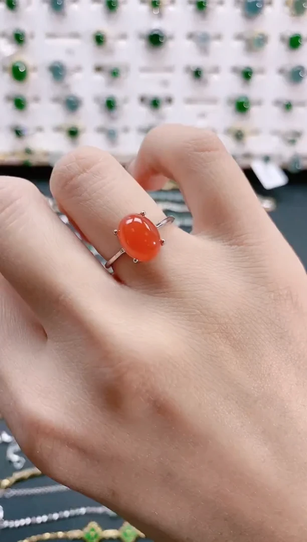 【闪购商品】南红玛瑙珠宝奇石银S925镶嵌天然南红