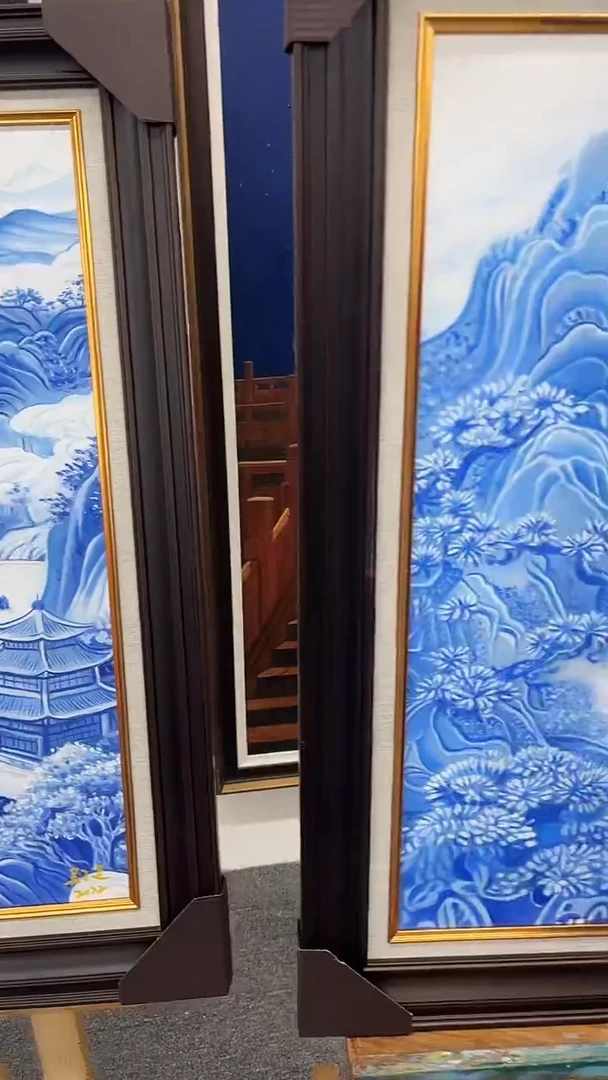 国画吴子逸-50x60-山水-带框-补书-随机一个