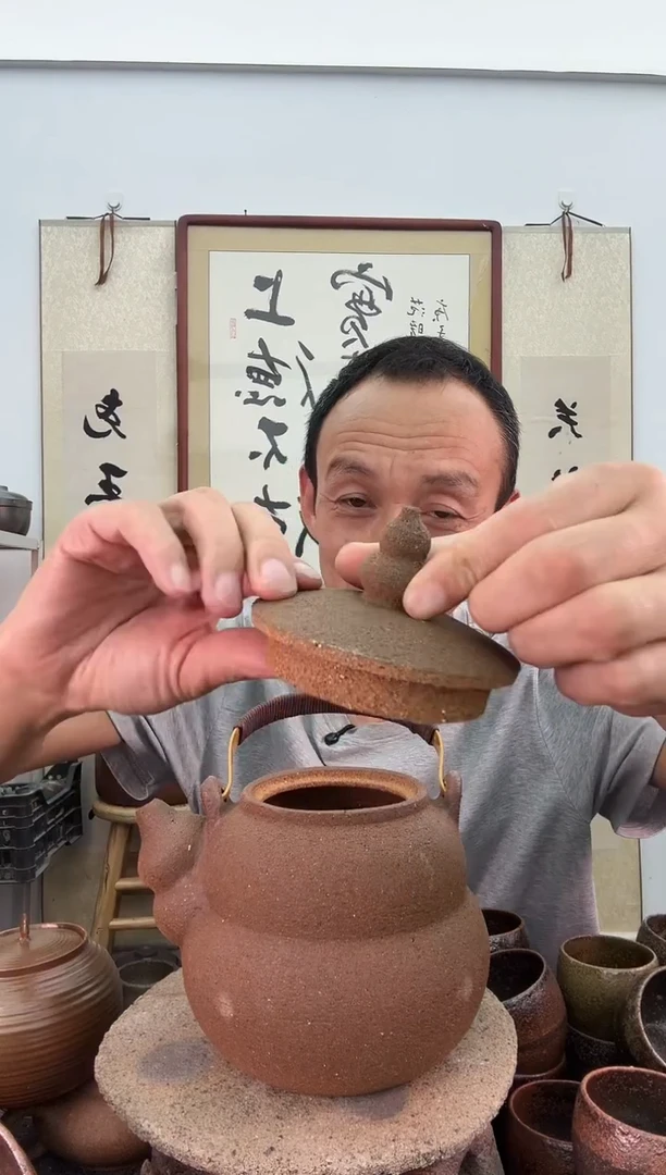 全手工红色活动把宝葫芦提梁壶非遗技艺