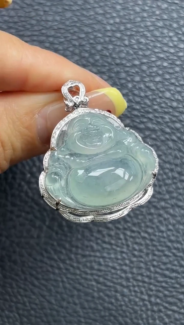 颈饰18K金镶嵌翡翠YM127-2 佛公