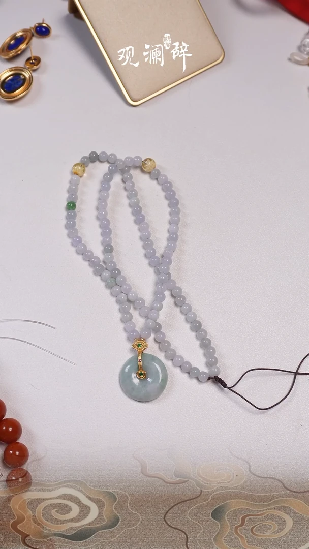 【闪购商品】翡翠颈饰银S925镶嵌项链