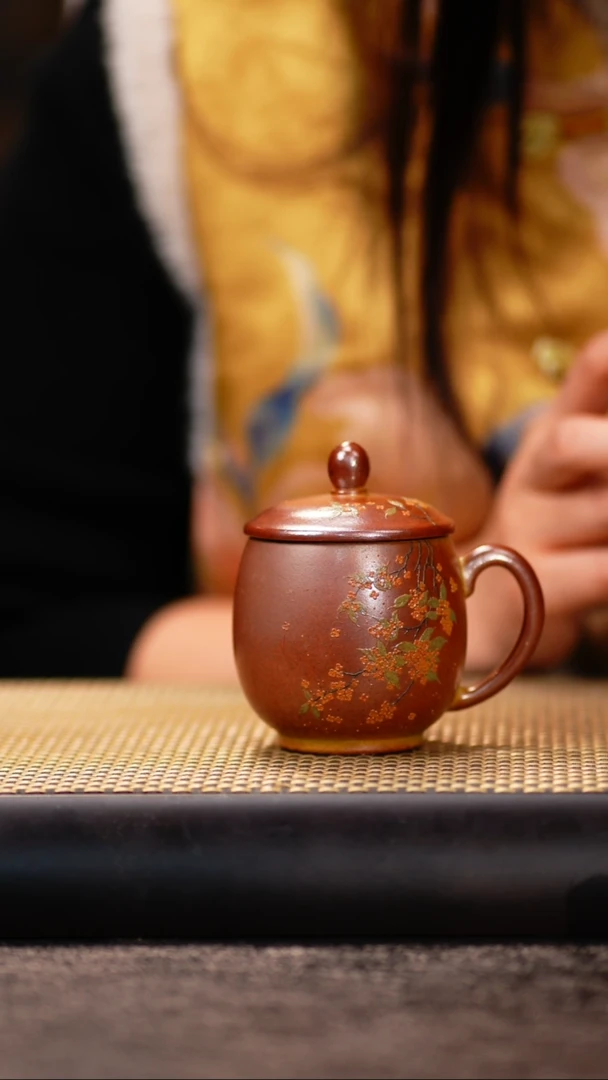 21小鱼柴烧桂花盖杯