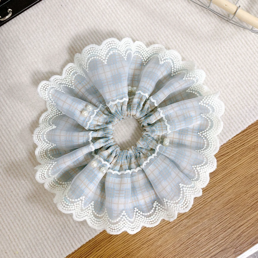 【直播专属】 大肠发圈方巾肠圈超仙网纱缎面百搭