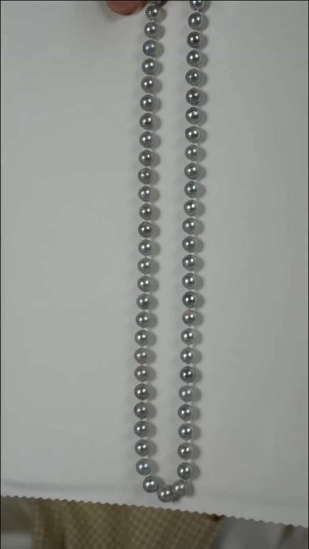 项链银S925镶嵌海水珍珠AK真多麻6.5-7mm