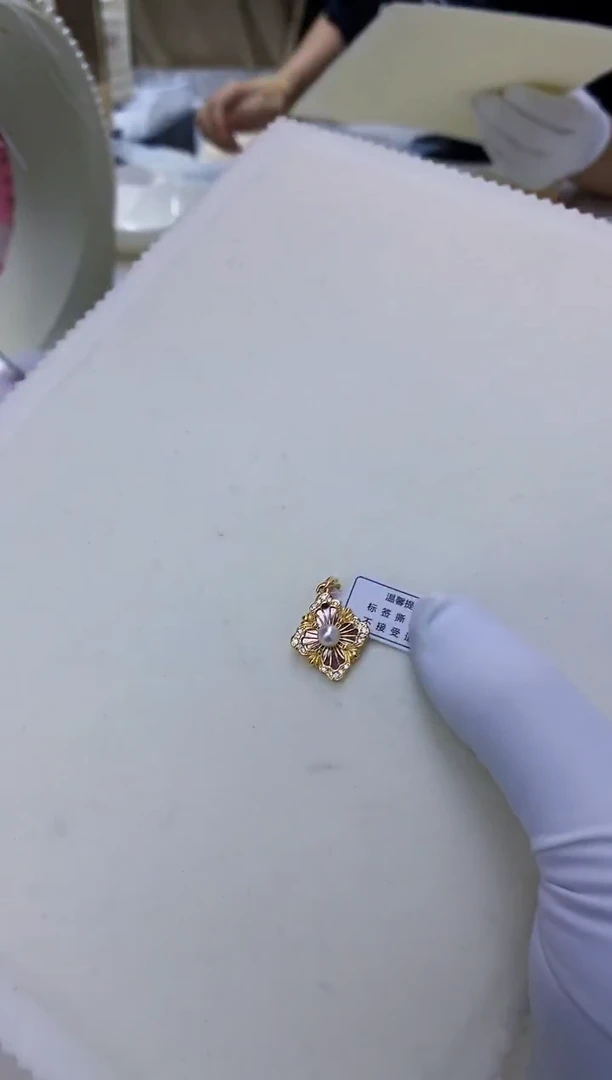 银S925镶嵌饰品海水珍珠设计款吊坠