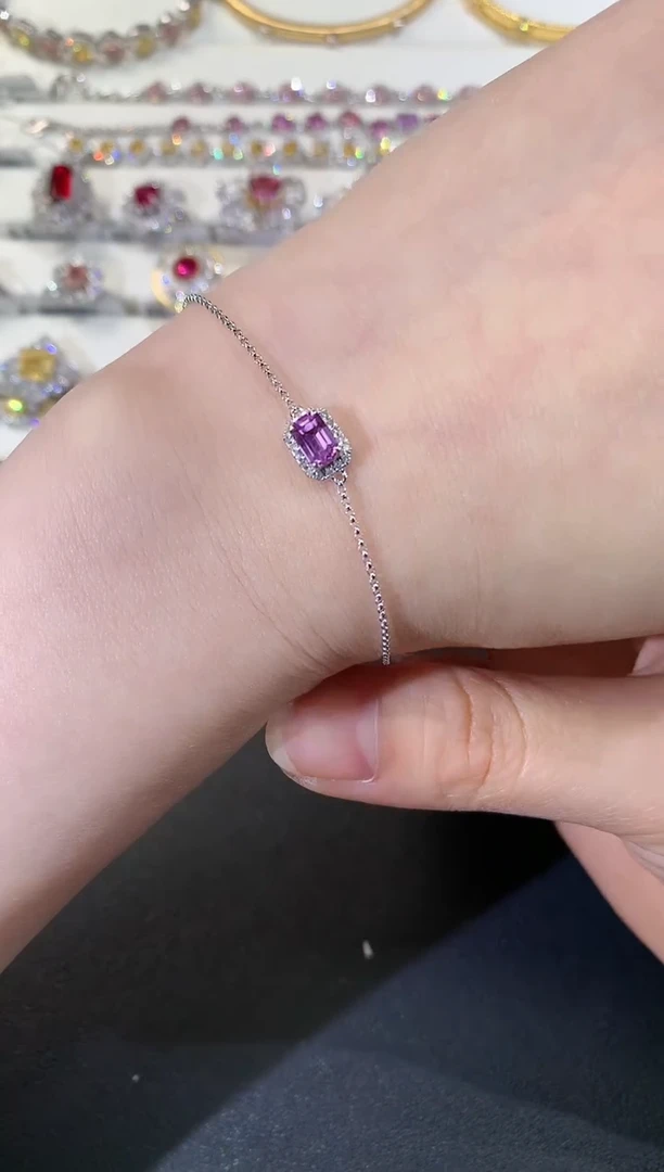 【闪购商品】彩色蓝宝石手链18K金镶嵌R402|2980