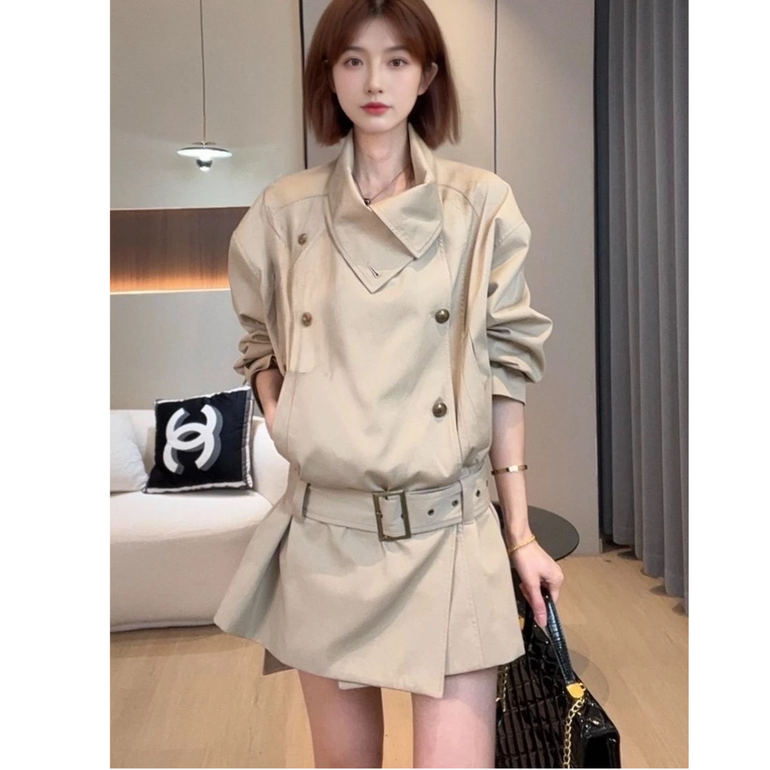 春季韩版短款风衣女小个子立领春秋收腰宽松英伦风时尚外套10148