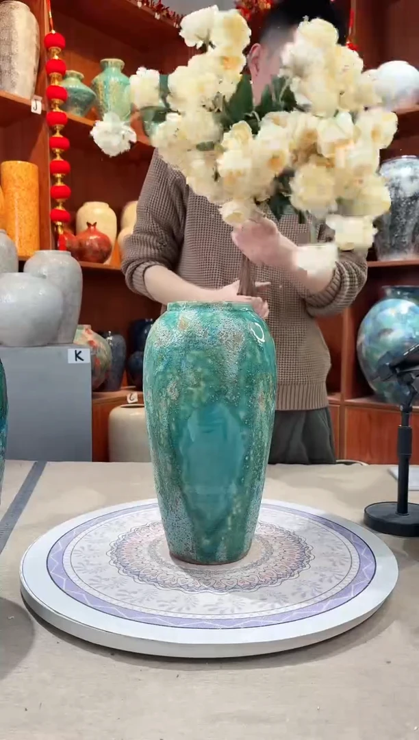 【闪购商品】瓶陶瓷花瓶 无花 草原绿大号