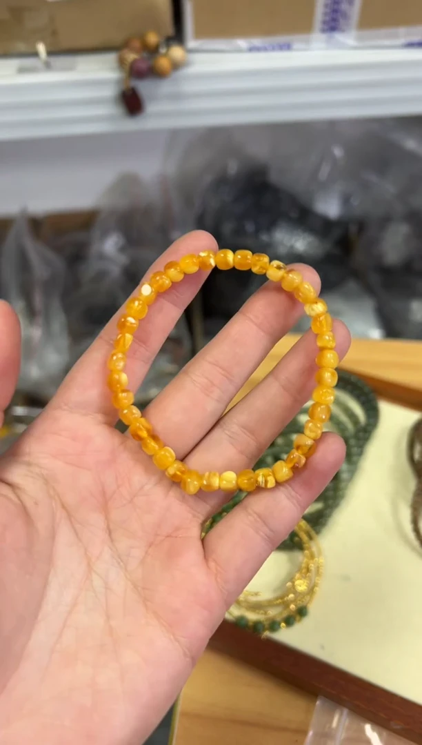 【闪购商品】血珀手链未镶嵌回流蜜蜡不完美随行手链[978]