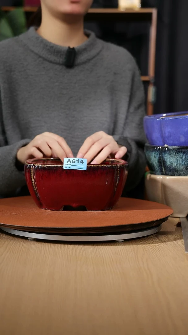 【石湾花盆】海棠角方盆614