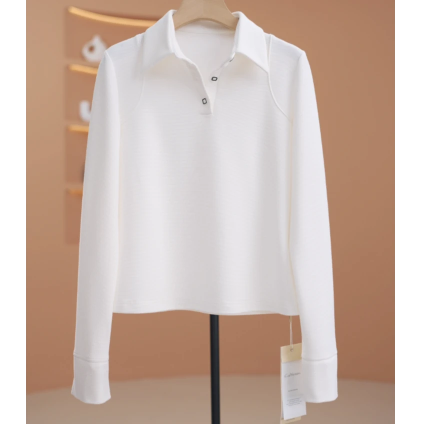 【越越-F】Polo领简约休闲百搭小衫-Y15014