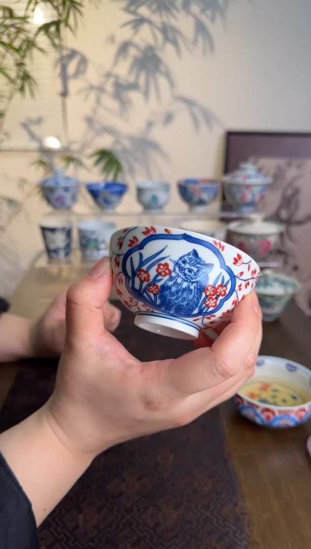 【闪购商品】雨溪山房 景德镇手绘 猫咪主人杯 