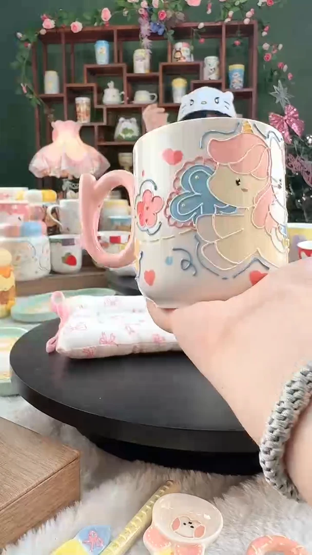 47景德镇高温陶瓷釉下彩 玉泥 kt杯子