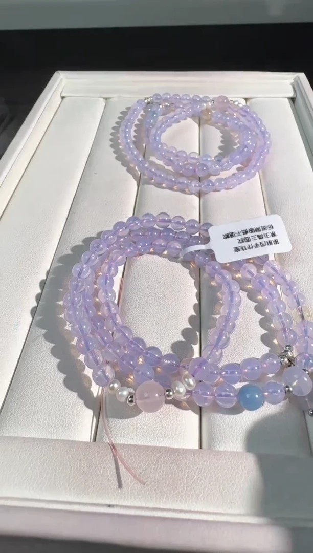 水晶手链未镶嵌紫玉晶三圈款发货多样性发其一