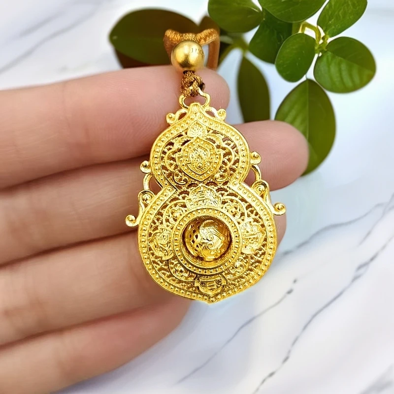 《三狼》9999足金人生四美葫芦吊坠时尚大气经典款轻奢