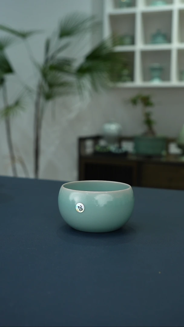 瓷片28号天蓝釉禅定杯120cc一级品     洁