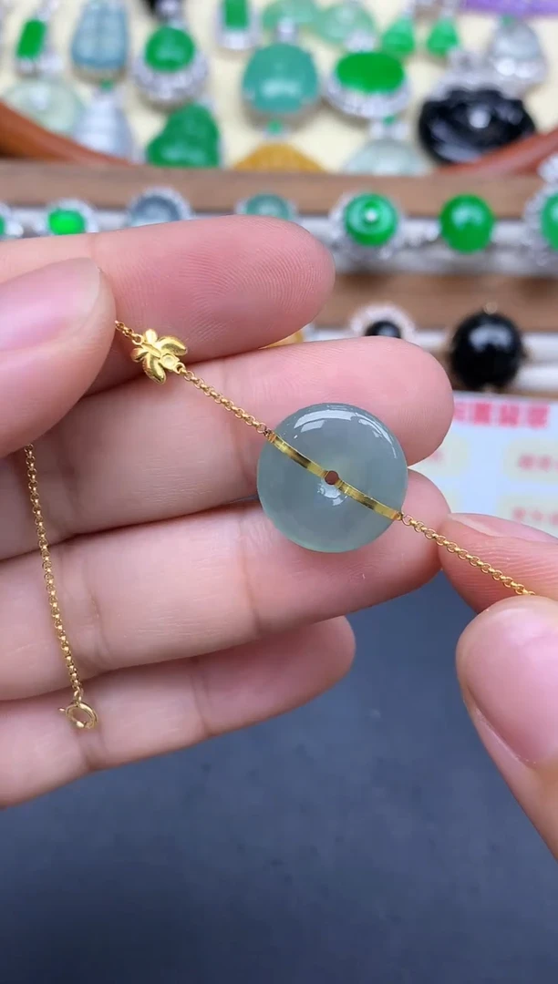 18K金镶嵌手链翡翠171-中国好珍宝