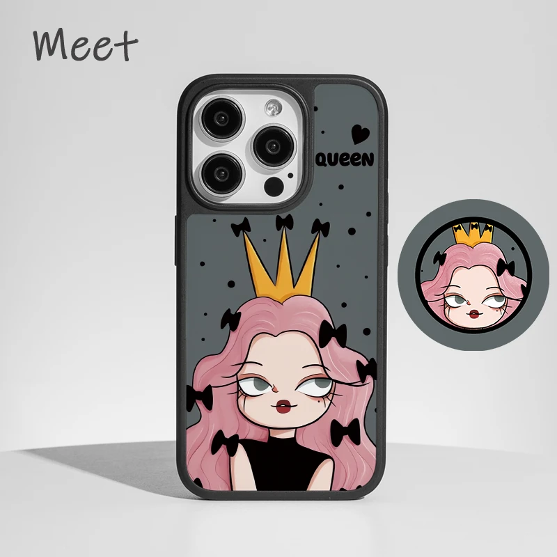 甜酷女王适用苹果16promax手机壳iphone15新款14全包13黑边12防摔