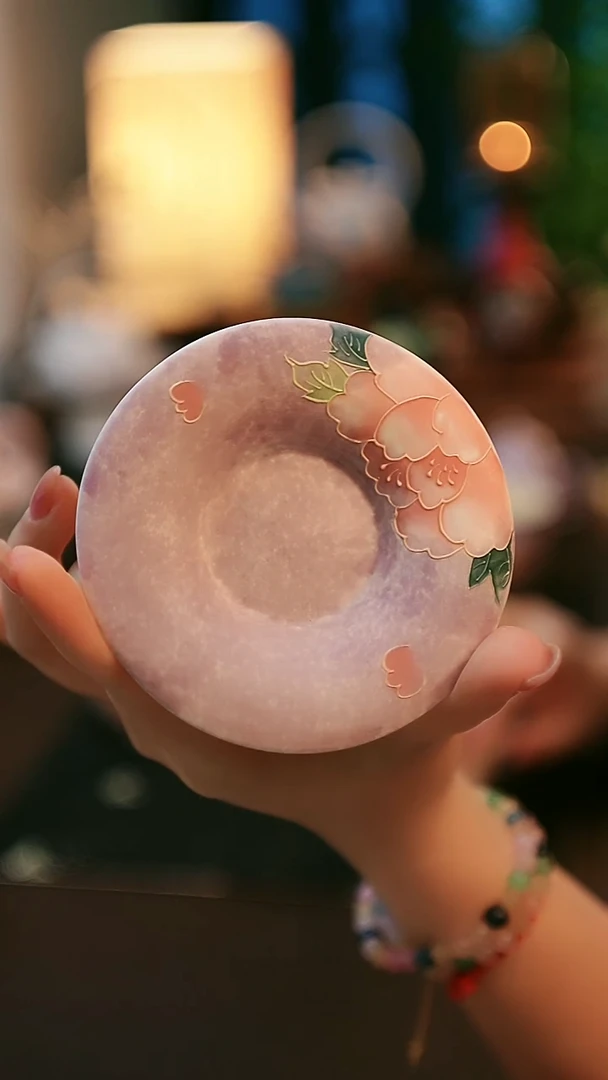 陶瓷茶具繁花圆杯垫