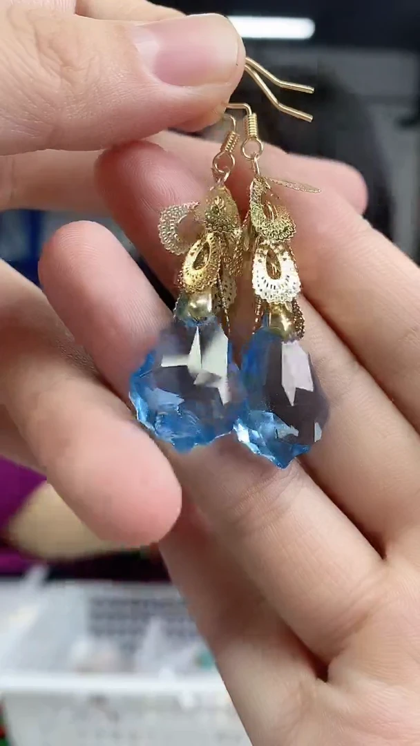 未镶嵌托帕石耳饰闪购链接 多样性发其一颜色微差