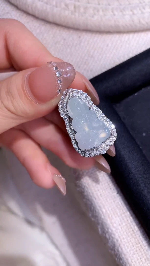 吊坠(不含链)银S925镶嵌翡翠吊坠