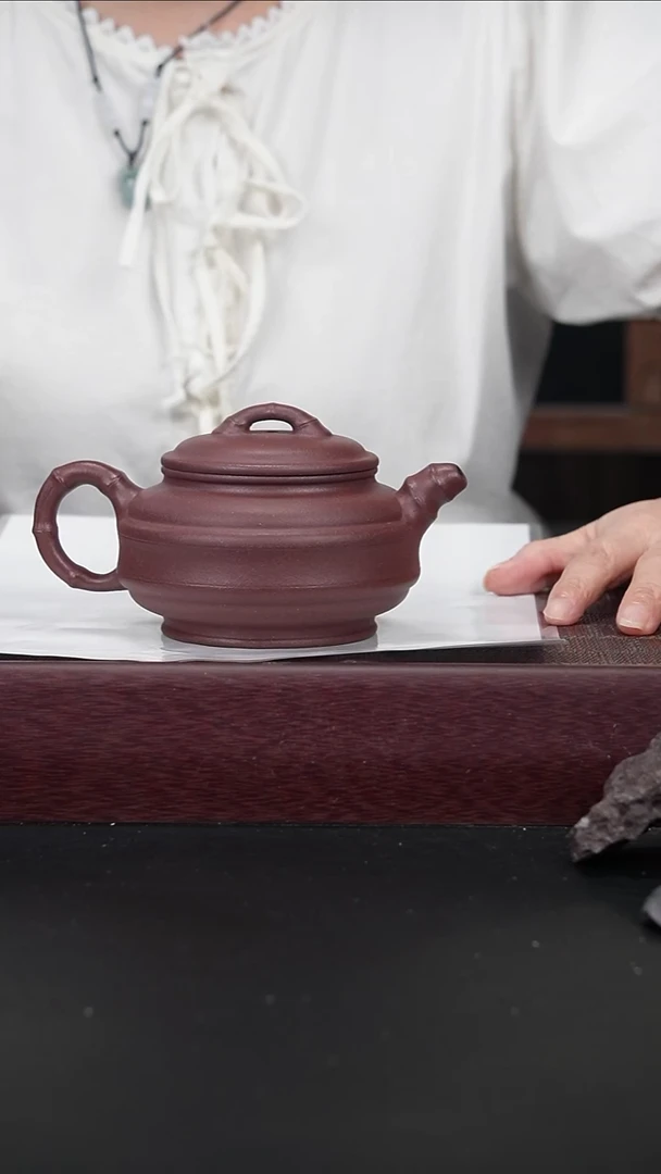 茶壶紫砂zff战旗底槽青双线竹鼓260CC