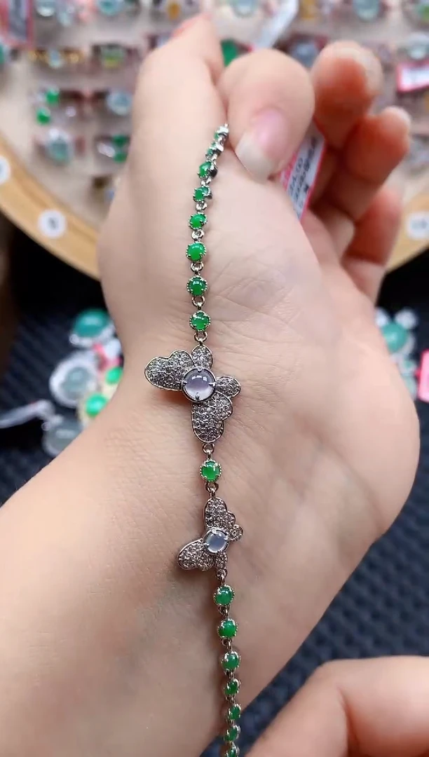 银S925镶嵌戒指翡翠天然A货缅甸翡翠