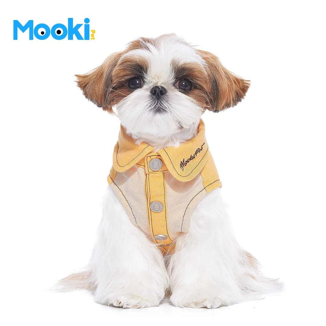 mookipet狗狗衣服比熊约克夏雪纳瑞小型犬春夏宠物可牵引薄款马甲