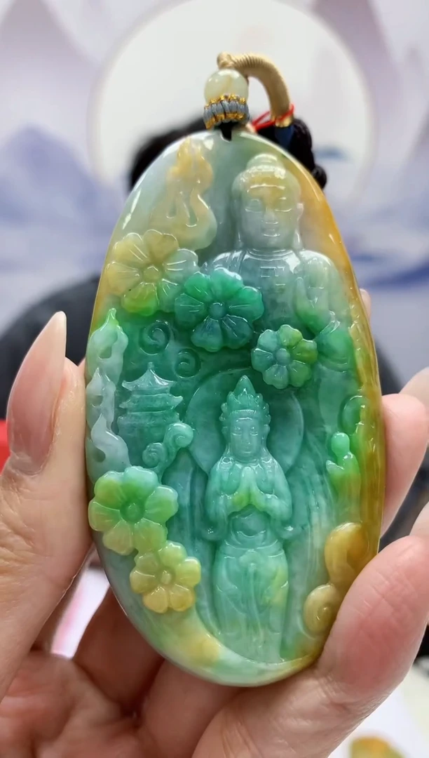 【闪购商品】定制翡翠未镶嵌5060MM-毛货挂件117