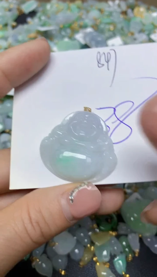 【闪购商品】翡翠挂件18K金镶嵌 天然翡翠A货