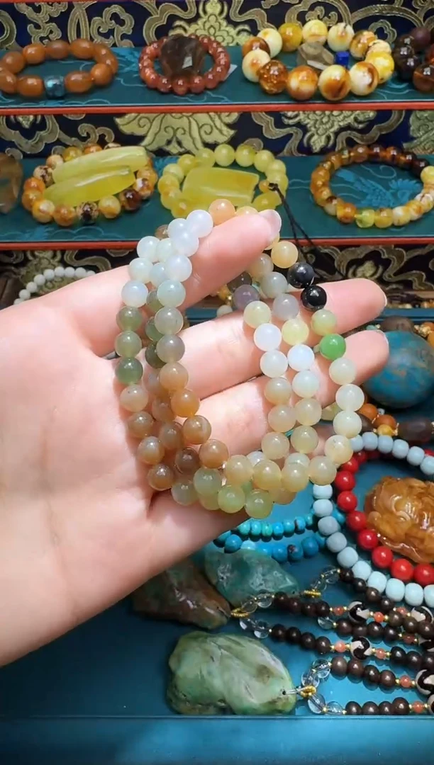 颈饰未镶嵌和田玉多样性发一件 701