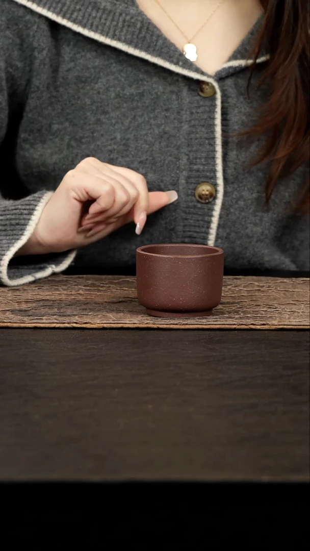 茶壶紫砂紫泥圆口杯80cc