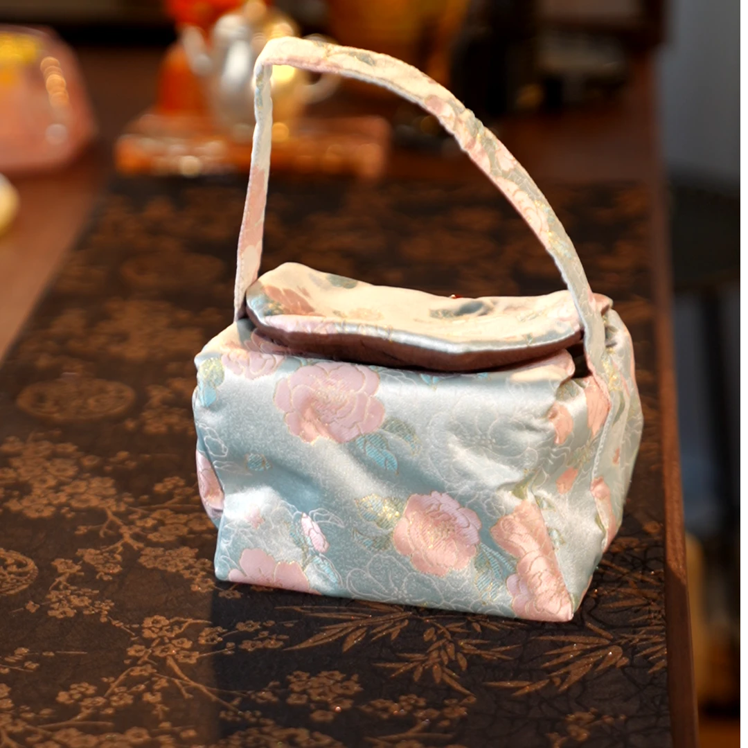 【观山见茶】-蓝色粉牡丹茶事包