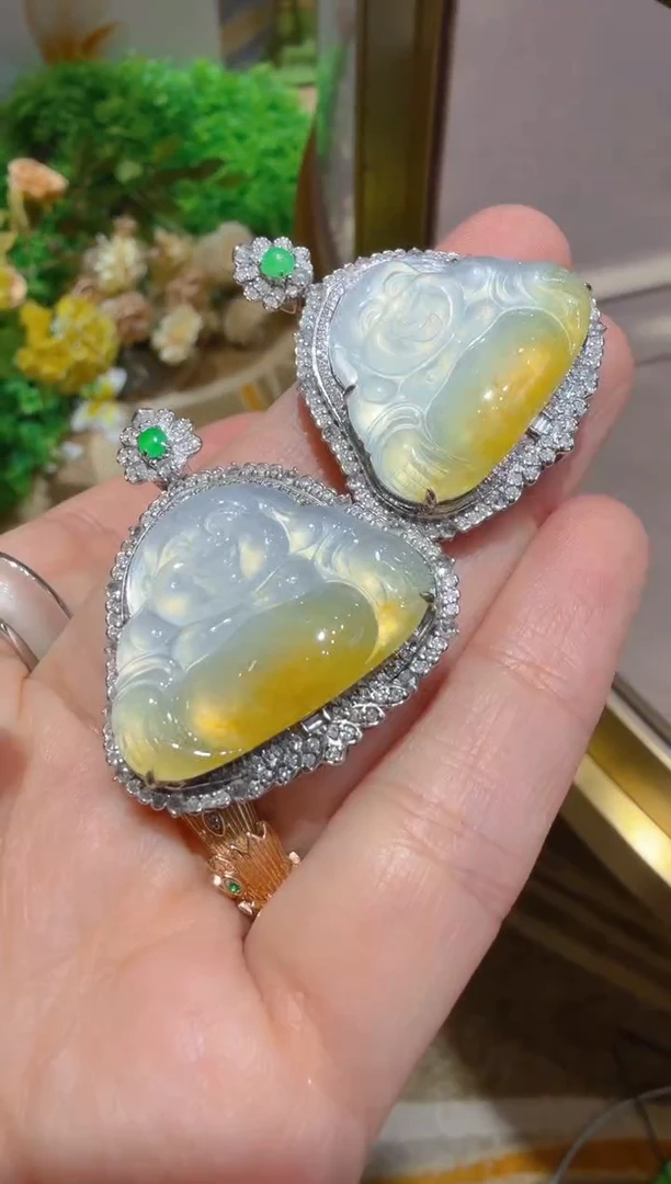 吊坠(不含链)18K金镶嵌翡翠多样性团购发一件