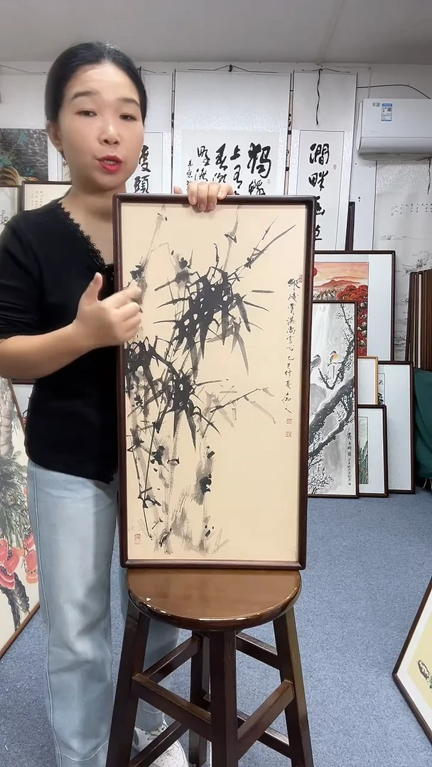 国画35*68实木画框京东包邮手绘