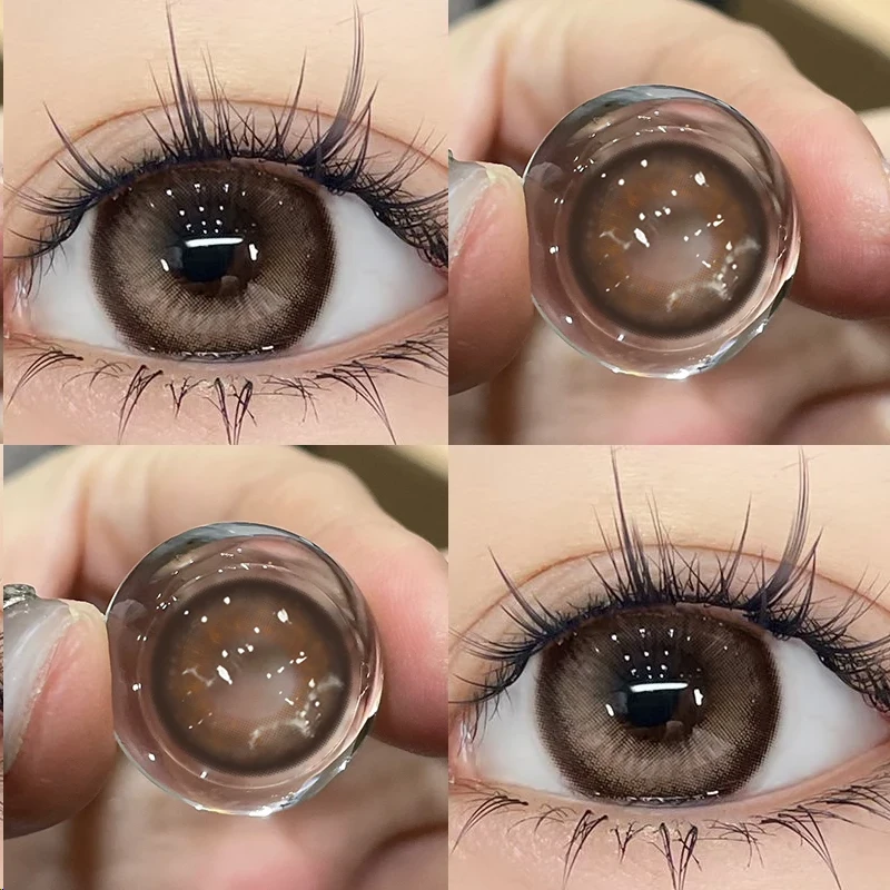 OVOLOOK美瞳半年抛冰点朗姆学生棕温柔通透自然款大直径隐形眼镜