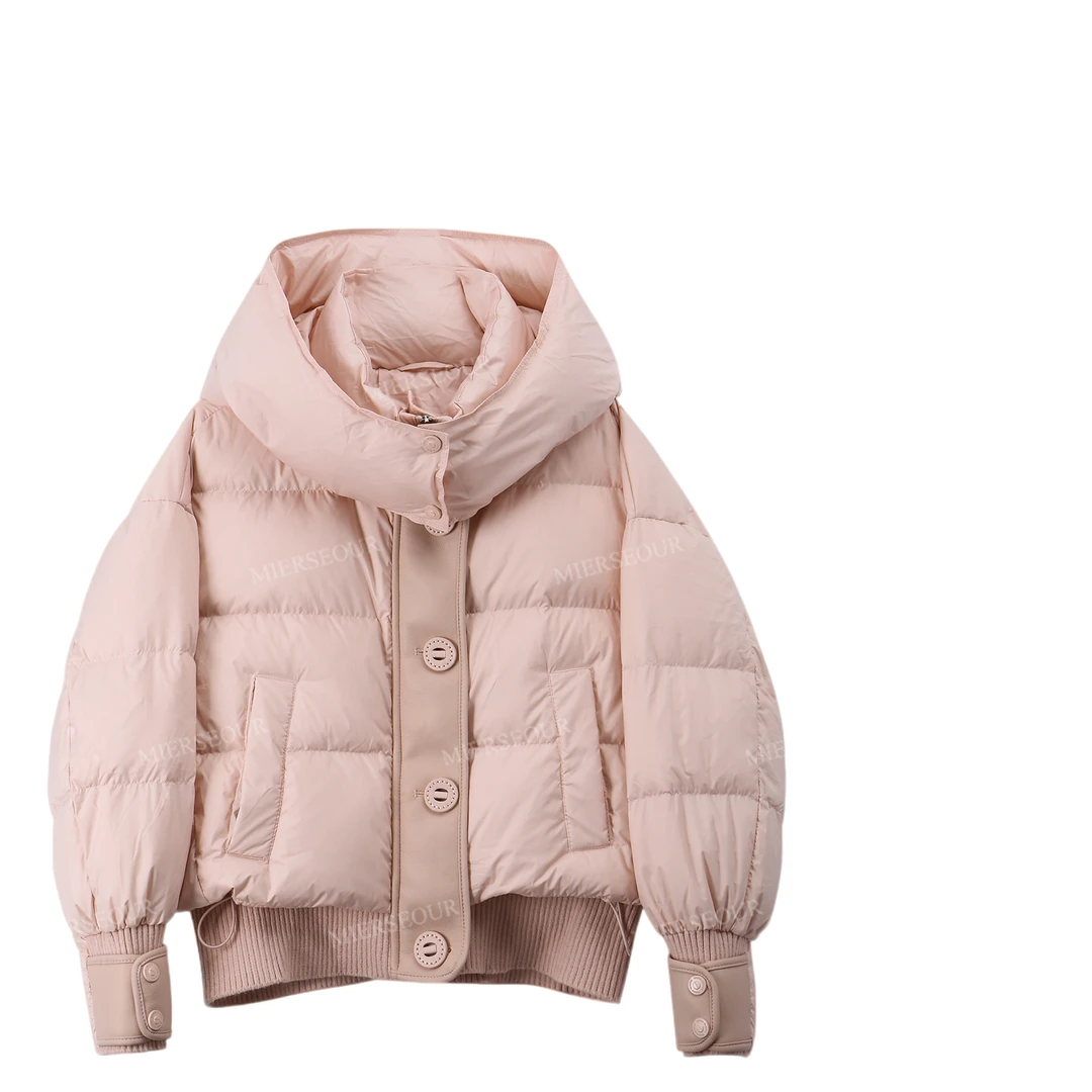 【封后轻奢设计】2024冬季新款时尚设计感白鸭绒羽绒服9828